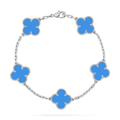 [⭐Miroze] CLOVER 5 MOTIF BLUE AGATE BRACELET COLLECTION