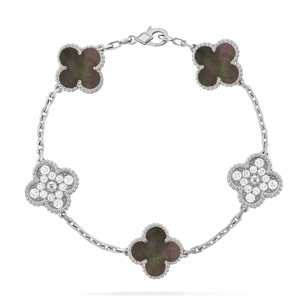 [⭐Miroze] CLOVER 5 MOTIF GRAY MOP BRACELET COLLECTION