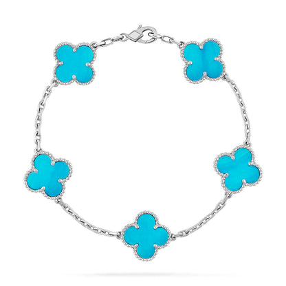 [⭐Miroze] CLOVER 5 MOTIF TURQUOISE BRACELET COLLECTION