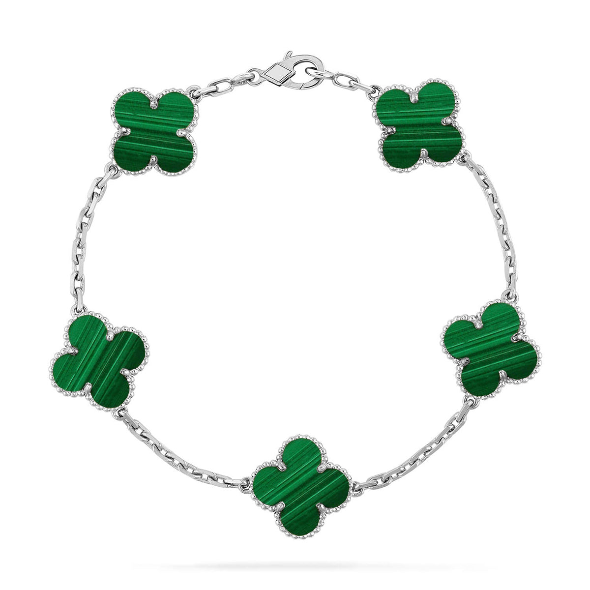 [⭐Miroze ]New  CLOVER 5 MOTIF MALACHITE BRACELET COLLECTION