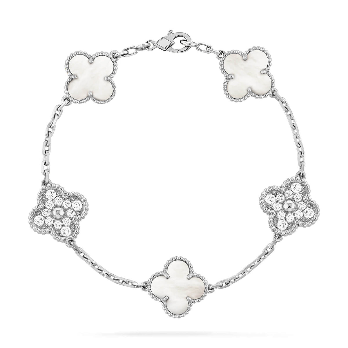 [⭐Miroze ]New CLOVER WHITE PEARL MOP 5 MOTIF BRACELET COLLECTION
