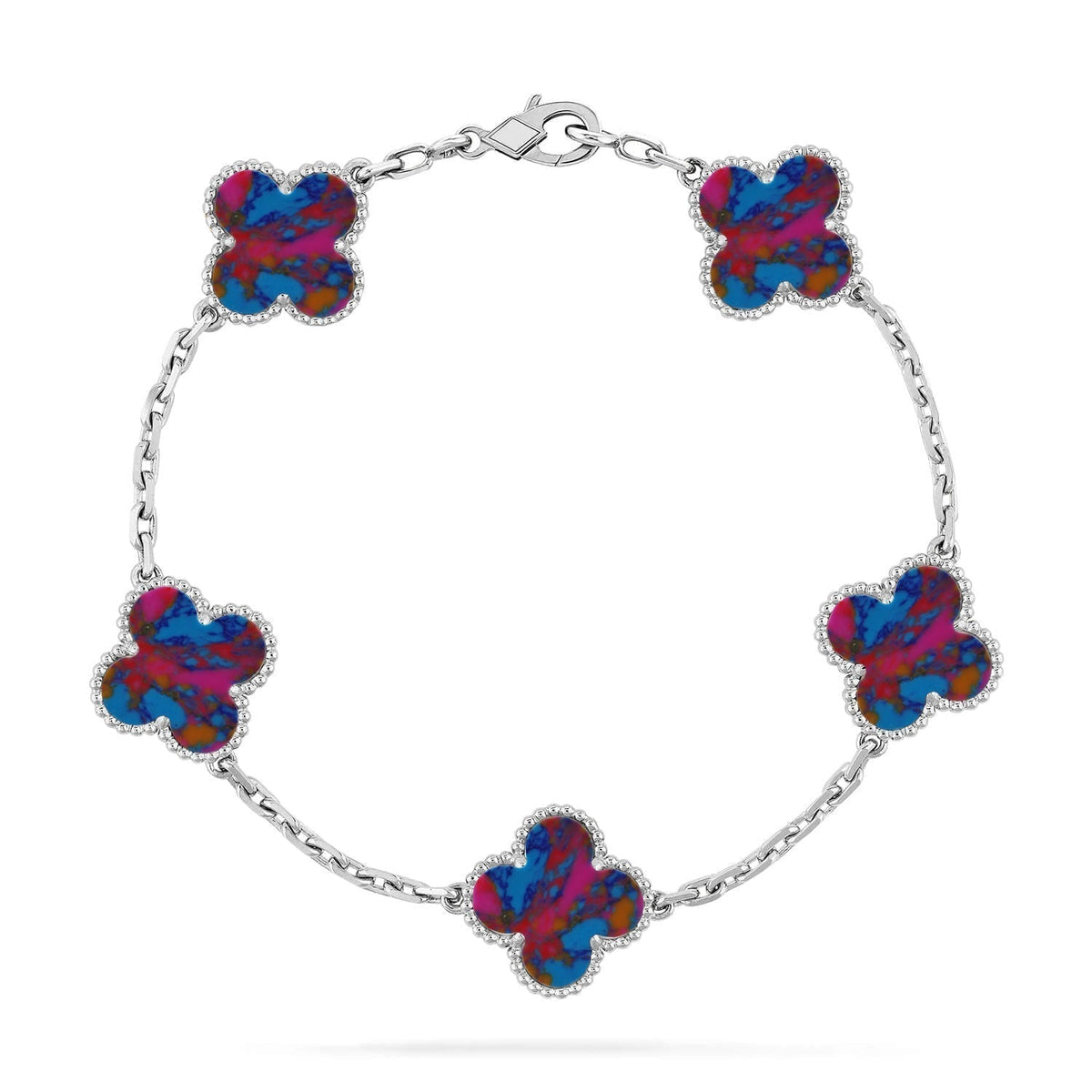 [⭐Miroze]CLOVER 5 MOTIF COLOR GEMSTONES BRACELET COLLECTION