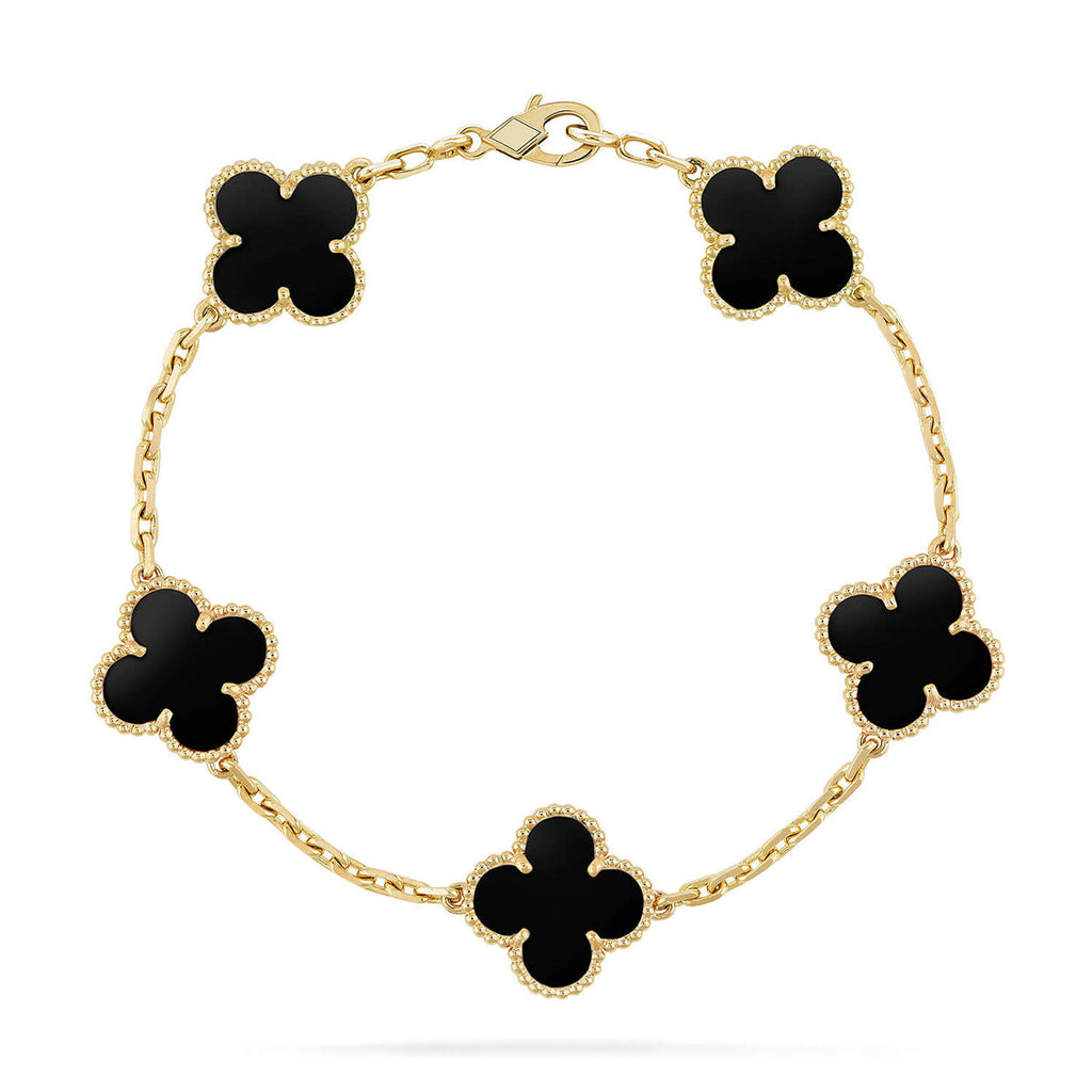 [⭐Miroze ]New CLOVER 5 MOTIF ONYXS BRACELET COLLECTION