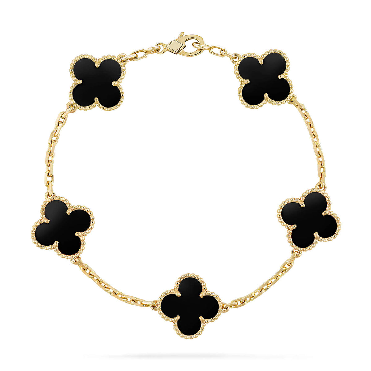 [⭐Miroze ]New CLOVER 5 MOTIF ONYXS BRACELET COLLECTION