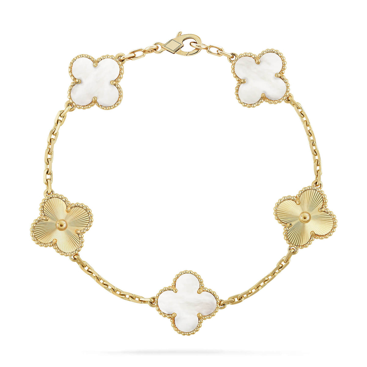 [⭐Miroze ]New CLOVER WHITE PEARL MOP 5 MOTIF BRACELET COLLECTION