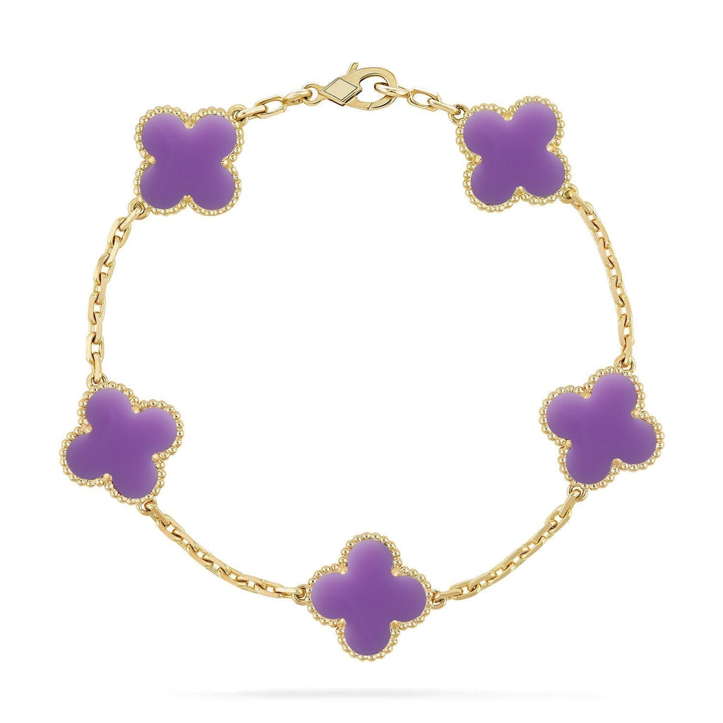 [⭐Miroze ]New CLOVER 5 MOTIF LIGHT PURPLE BRACELET COLLECTION