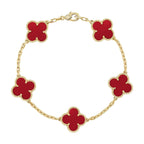 [⭐Miroze ]New  CLOVER 5 MOTIF RED CORNELIAN BRACELET COLLECTION