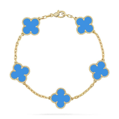 [⭐Miroze] CLOVER 5 MOTIF BLUE AGATE BRACELET COLLECTION