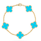 [⭐Miroze ]New  CLOVER 5 MOTIF TURQUOISE BRACELET COLLECTION
