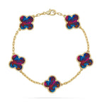 [⭐Miroze ]New CLOVER 5 MOTIF COLOR GEMSTONES BRACELET COLLECTION