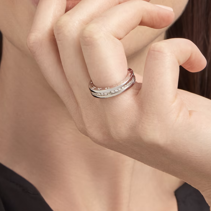 [⭐Miroze]ZERO 1 ONE-BAND PAVED DIAMONDS ON THE SPIRAL RING