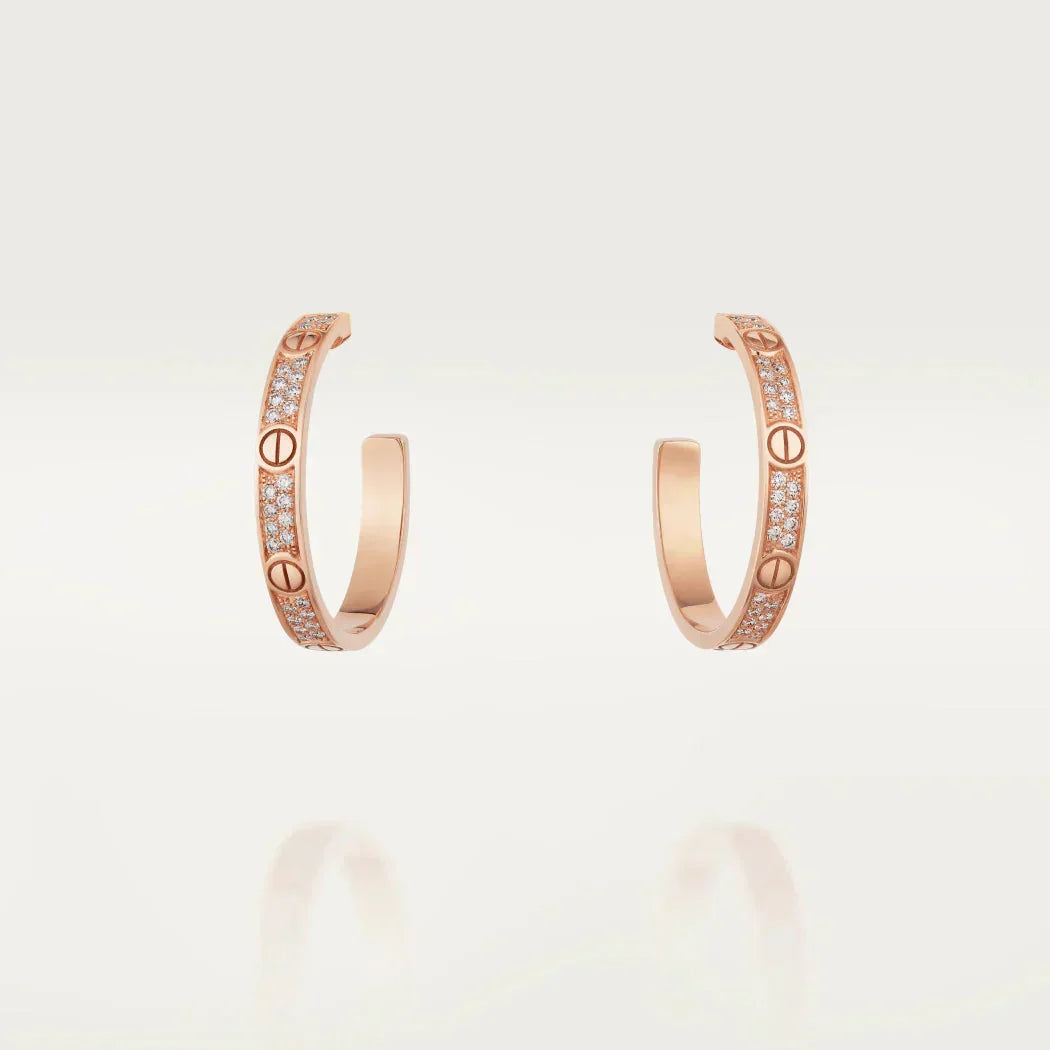 ⭐Miroze LOVE DIAMOND PINK GOLD HOOP EARRINGS