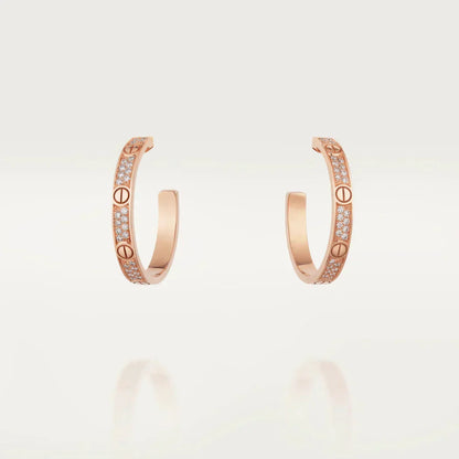 [⭐Miroze]LOVE DIAMOND PINK GOLD HOOP EARRINGS