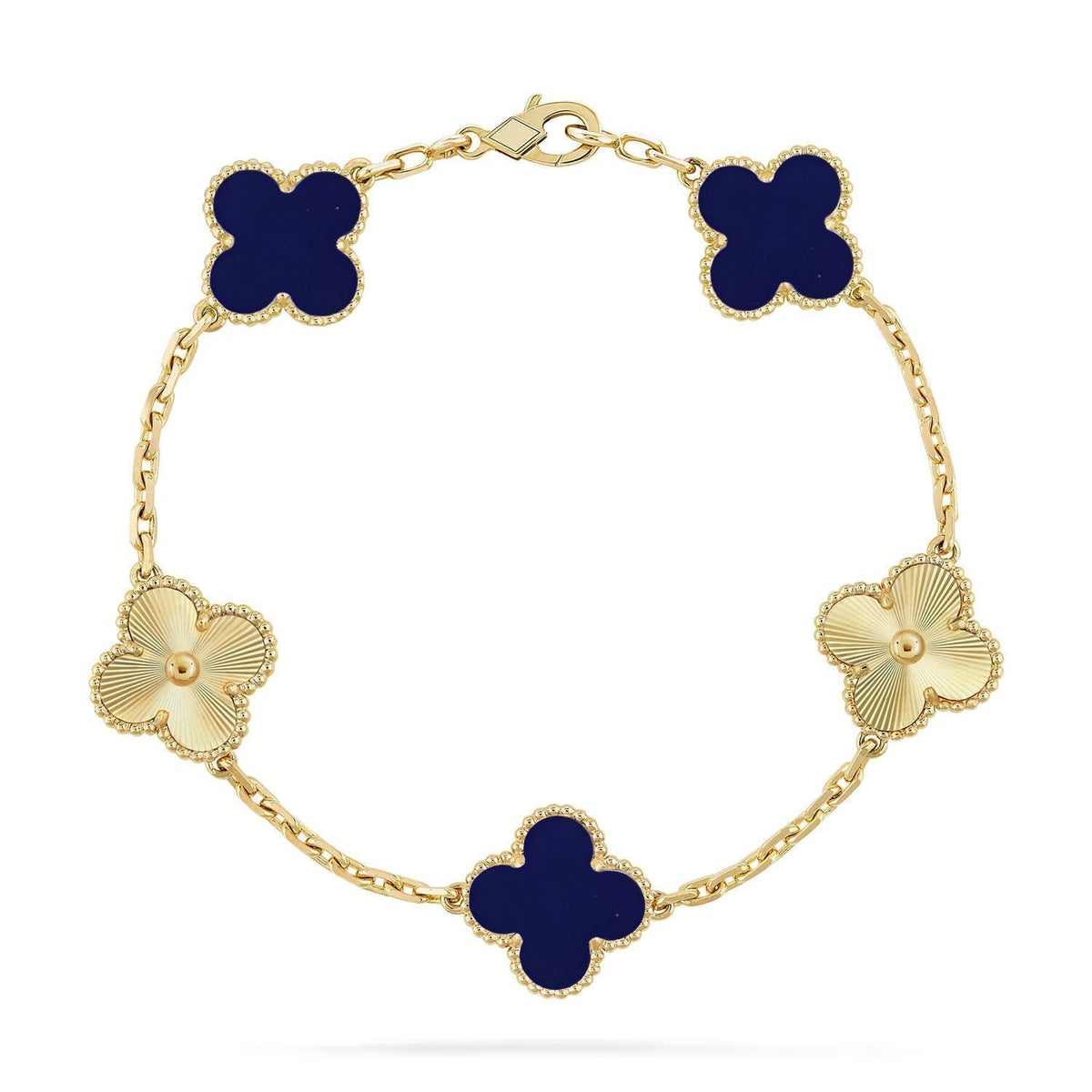 [⭐Miroze ]New CLOVER 5 MOTIF LAPIS LAZULI BRACELET COLLECTION