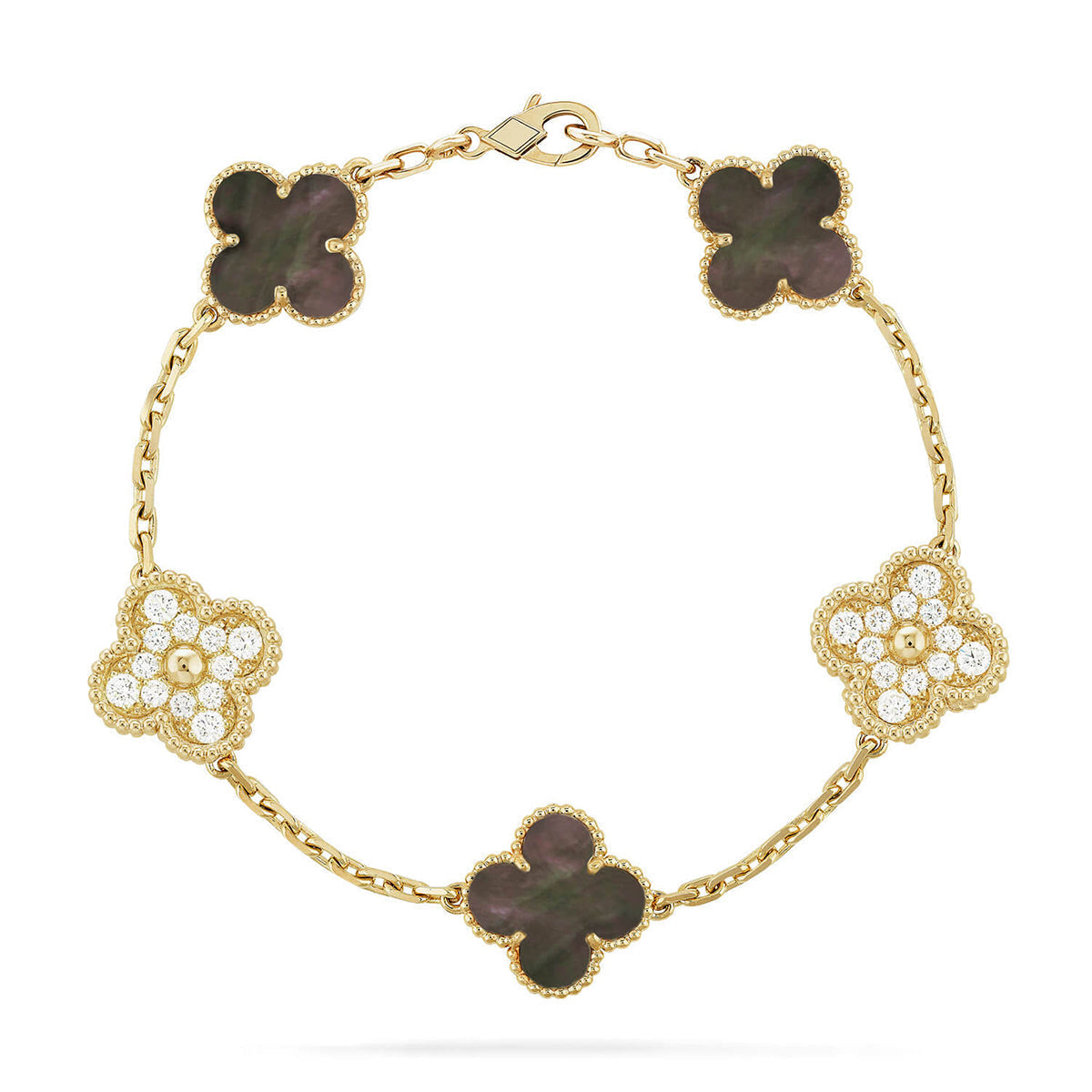 [⭐Miroze] CLOVER 5 MOTIF GRAY MOP BRACELET COLLECTION