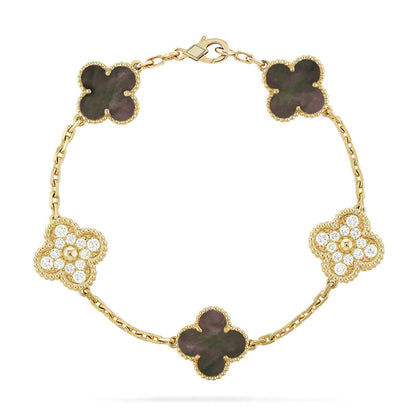 [⭐Miroze] CLOVER 5 MOTIF GRAY MOP BRACELET COLLECTION