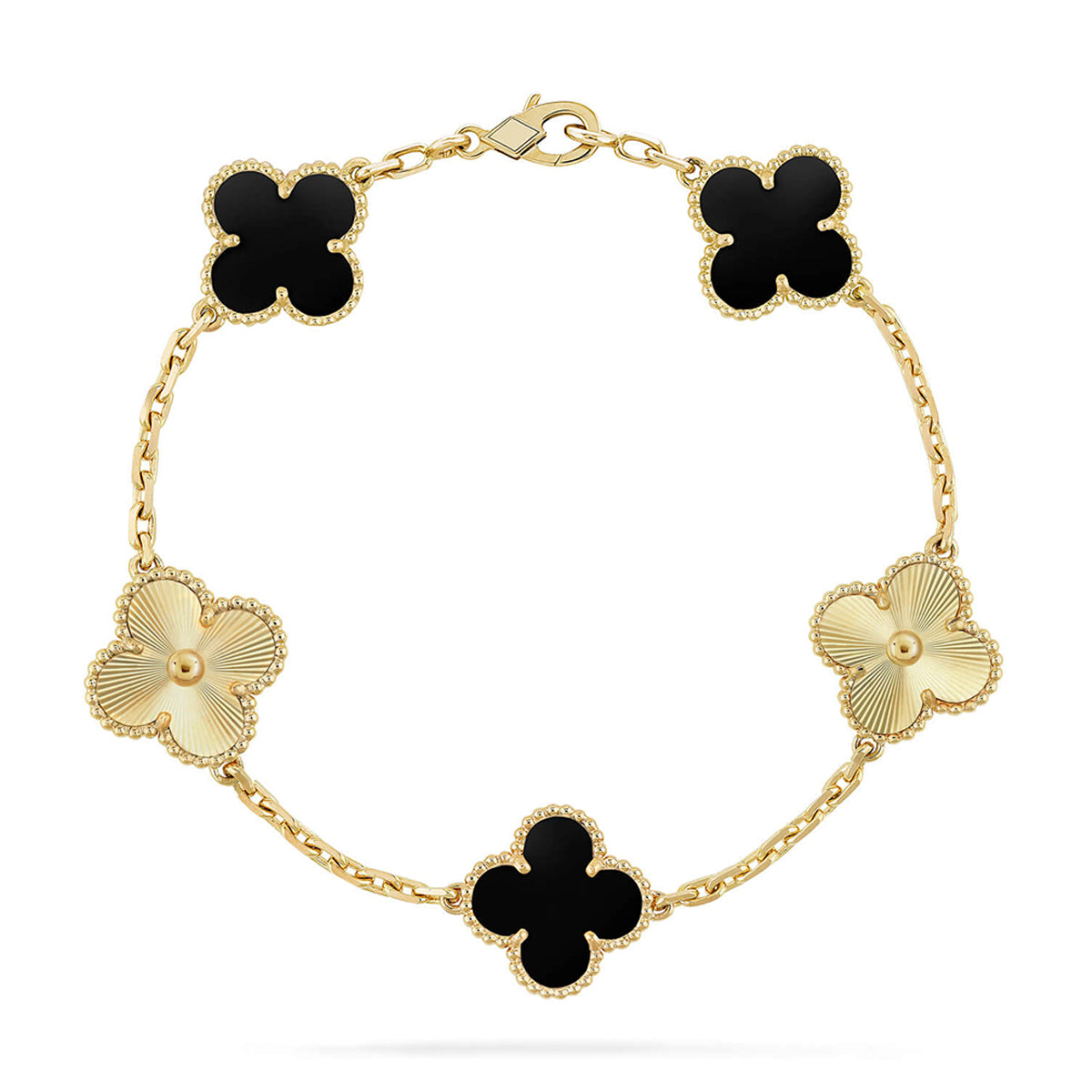 [⭐Miroze ]New CLOVER 5 MOTIF ONYXS BRACELET COLLECTION
