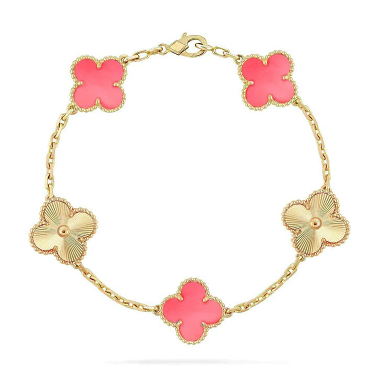[⭐Miroze] CLOVER 5 MOTIFS  PINK MOP BRACELET COLLECTION