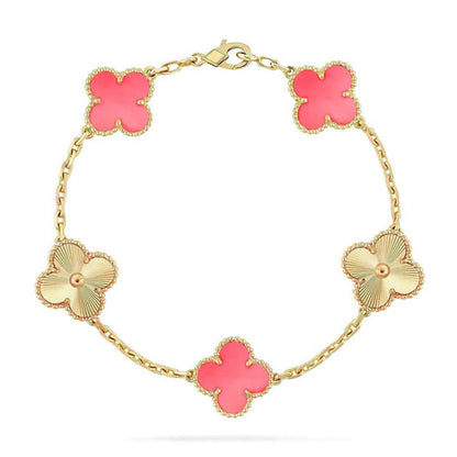 [⭐Miroze] CLOVER 5 MOTIFS  PINK MOP BRACELET COLLECTION