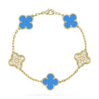 [⭐Miroze ]New CLOVER 5 MOTIF BLUE AGATE BRACELET COLLECTION