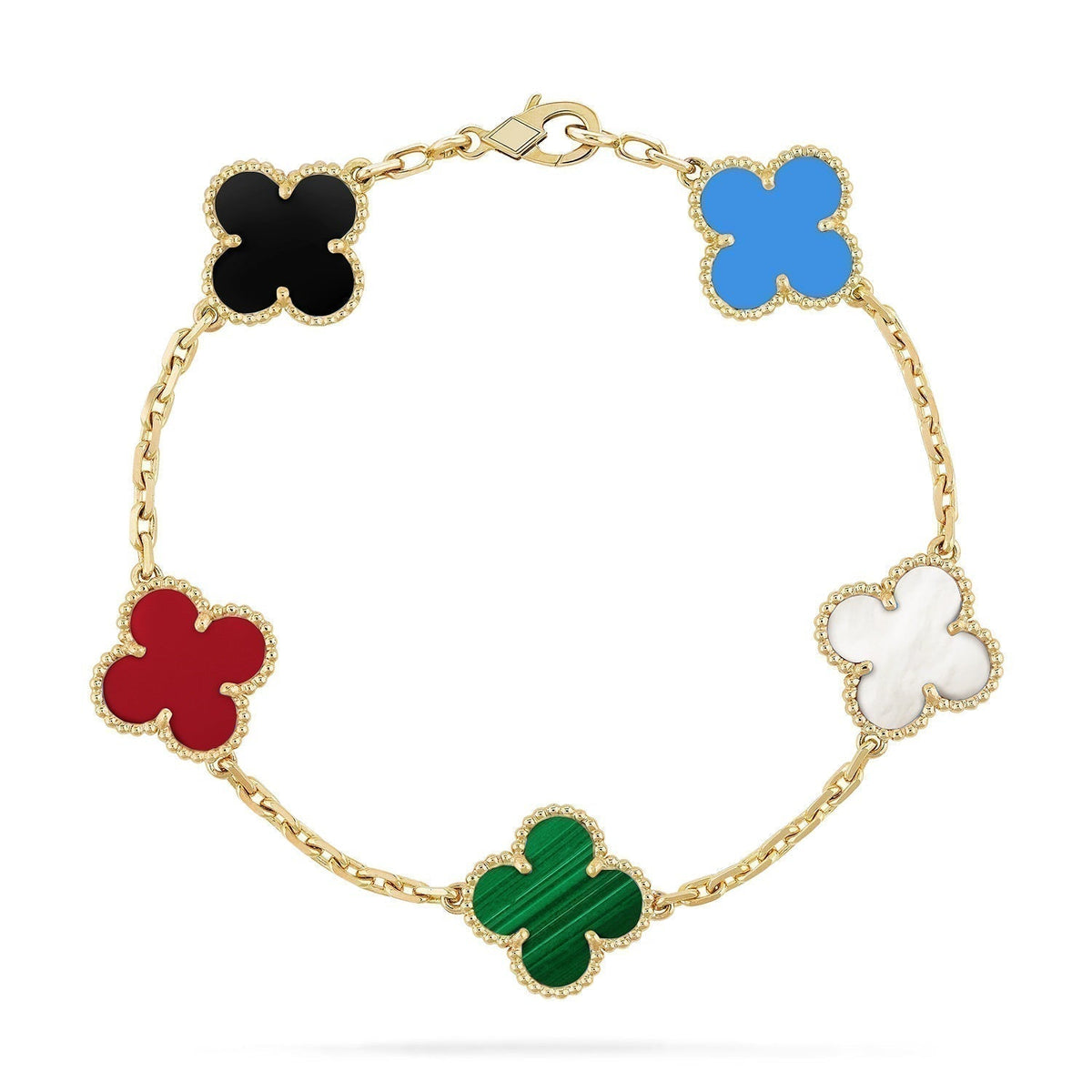 [⭐Miroze]クローバー 5モチーフ マルチカラーブレスレット