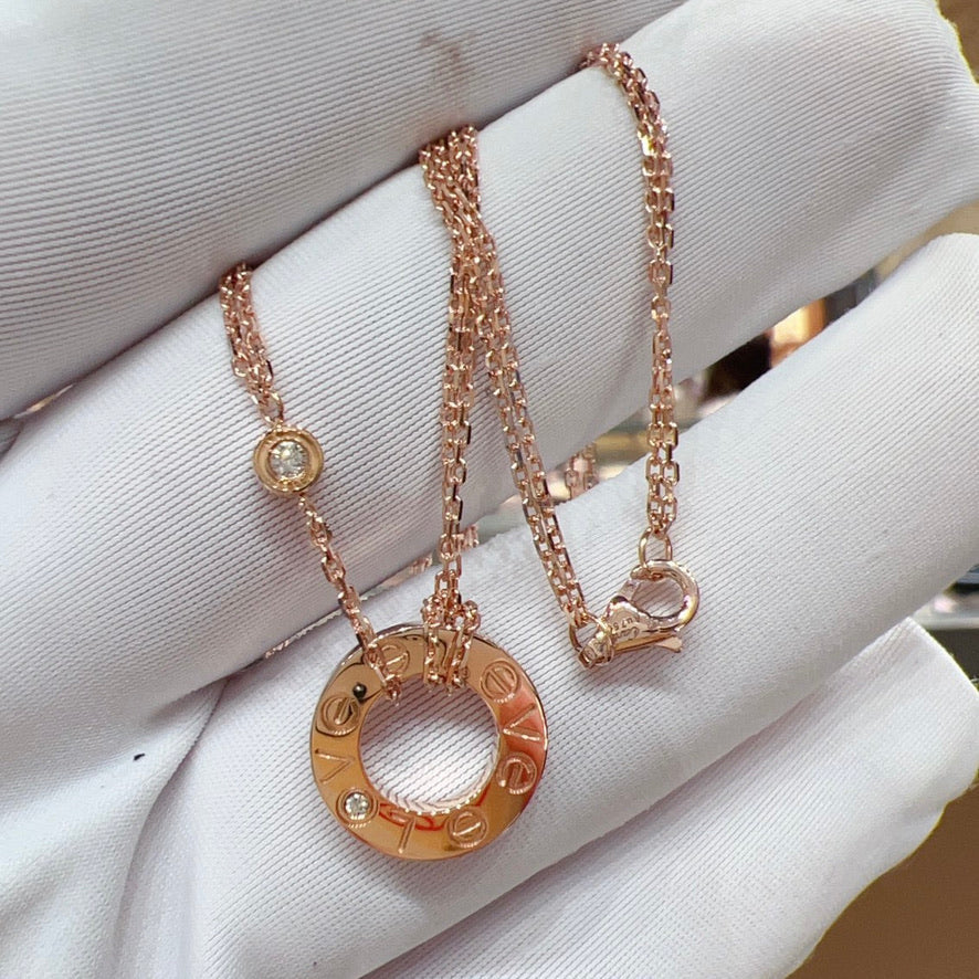 ⭐Miroze LOVE NECKLACE 16MM 2 DIAMONDS