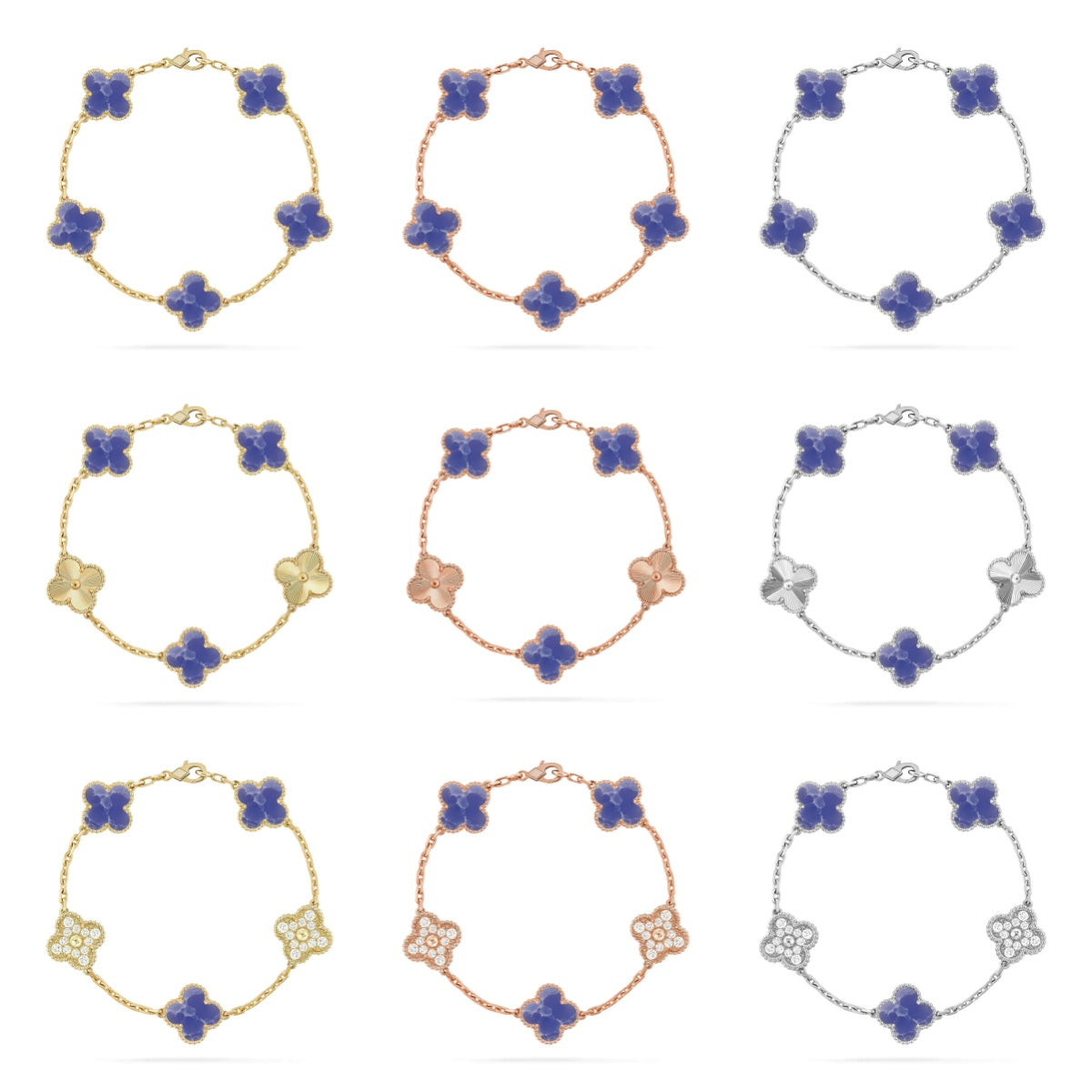 [⭐Miroze ]New CLOVER 5 MOTIF BLUE VEINS BRACELET COLLECTION
