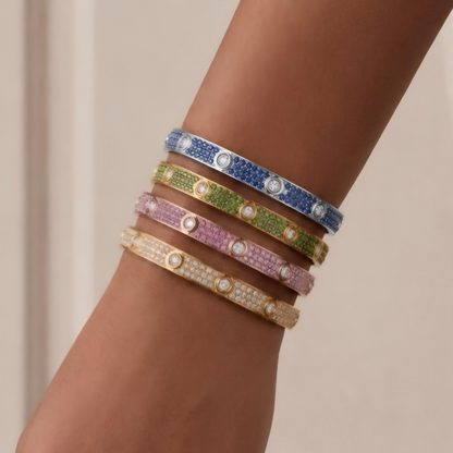 [⭐Miroze]2026 PAVE GEMSTONE LOVE BRACELET 6.1MM 10 DIAMONDS