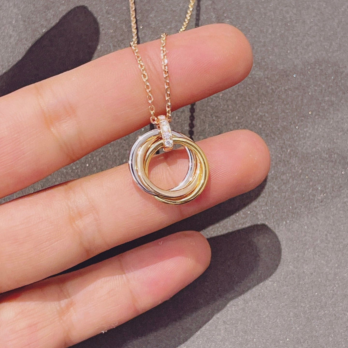 ⭐Miroze TRINITY NECKLACE GOLD  DIAMONDS