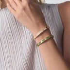 [⭐Miroze ] 2026 PAVE GEMSTONE LOVE BRACELET 6.1MM 10 DIAMONDS