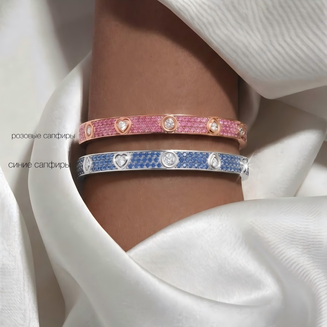 [⭐Miroze]2026 PAVE GEMSTONE LOVE BRACELET 6.1MM 10 DIAMONDS