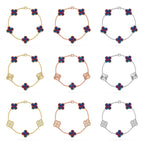 [⭐Miroze ]New CLOVER 5 MOTIF COLOR GEMSTONES BRACELET COLLECTION