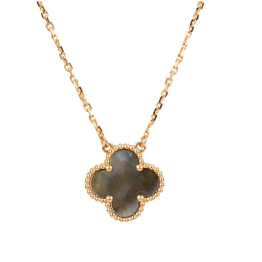 [⭐Miroze]CLOVER 15MM  GRAY MOTHER OF PEARL NECKLACE