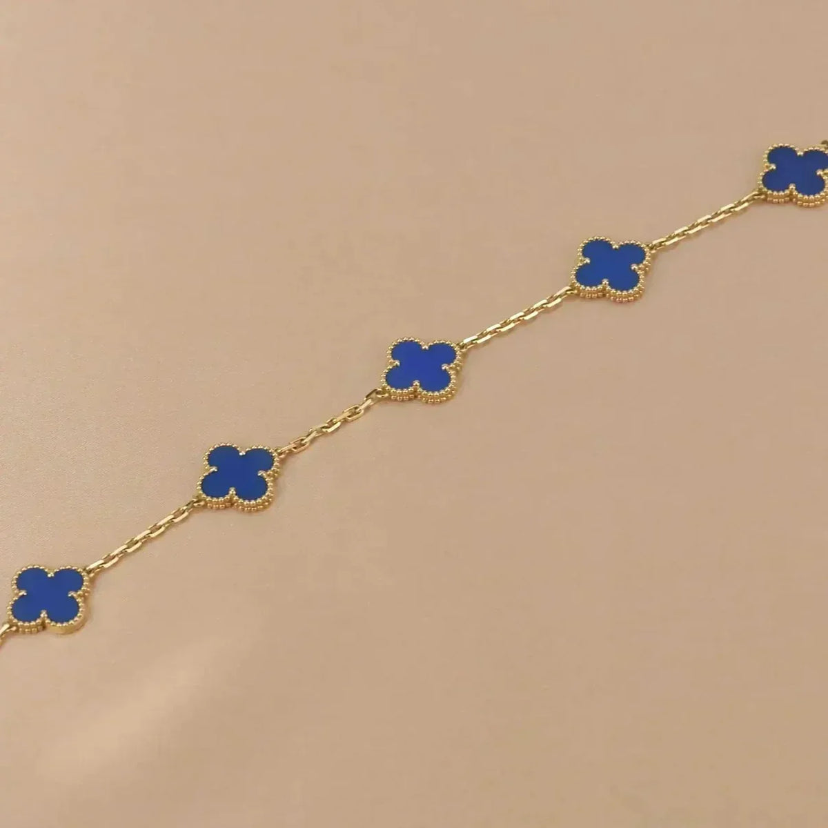 [⭐Miroze ]New CLOVER 5 MOTIF BLUE AGATE BRACELET COLLECTION