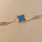 [⭐Miroze ]New CLOVER 5 MOTIF BLUE AGATE BRACELET COLLECTION