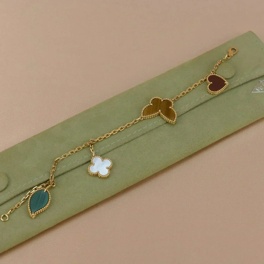 ⭐Miroze LUCKY SPRING 5 MOTIF GOLD BRACELET