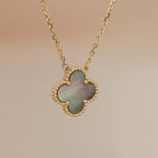 ⭐Miroze CLOVER 15MM  GRAY MOTHER OF PEARL NECKLACE