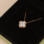⭐Miroze CLOVER 15MM DIAMOND WHITE FRITILLARIA NECKLACE