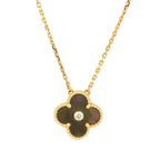 ⭐Miroze CLOVER 15MM DIAMOND AND MOTHER-OF-GREY NECKLACE