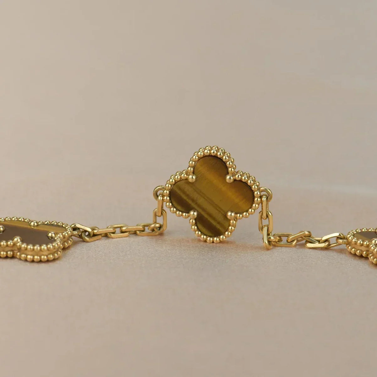 [⭐Miroze ]New  CLOVER 5 MOTIFS TIGER EYE BRACELET COLLECTION