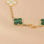 [⭐Miroze ]New  CLOVER 5 MOTIF MALACHITE BRACELET COLLECTION