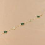 [⭐Miroze ]New  CLOVER 5 MOTIF MALACHITE BRACELET COLLECTION