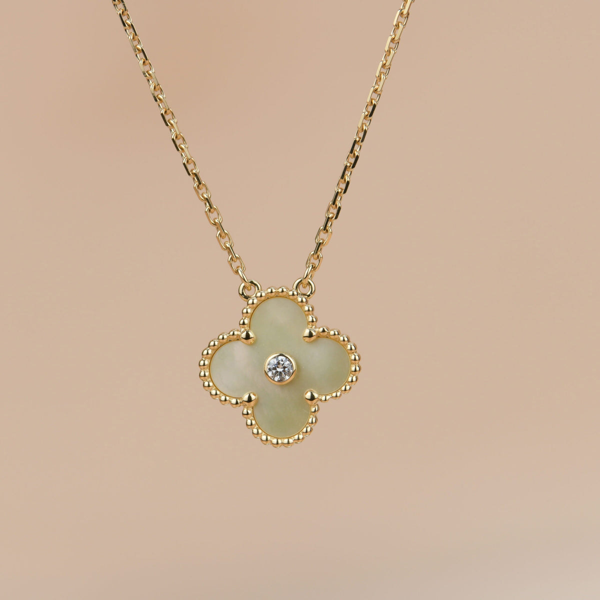 ⭐Miroze CLOVER 15MM DIAMOND GOLD MOTHER OF PEARL NECKLACE