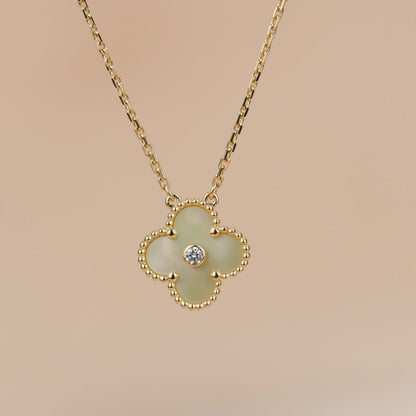 [⭐Miroze]CLOVER 15MM DIAMOND GOLD MOTHER OF PEARL NECKLACE