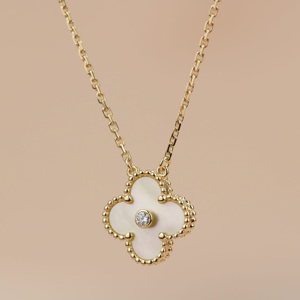 ⭐Miroze CLOVER 15MM DIAMOND GOLD MOTHER OF PEARL NECKLACE