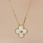 ⭐Miroze CLOVER 15MM DIAMOND GOLD MOTHER OF PEARL NECKLACE