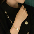 [⭐Miroze ]New CLOVER WHITE PEARL MOP 5 MOTIF BRACELET COLLECTION