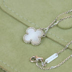 ⭐Miroze CLOVER  15MM WHITE MOTHER-OF-PEARL SILVER