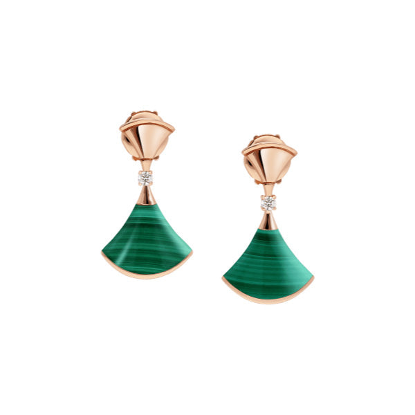 [⭐Veya]DREAM MALACHITE PINK GOLD EARRINGS