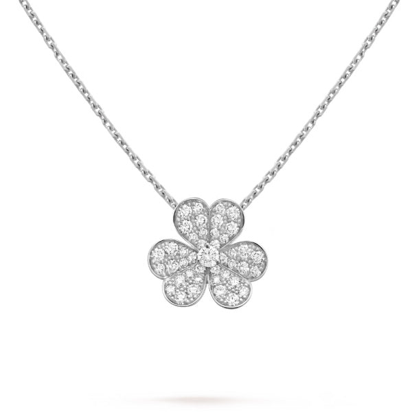 [⭐Miroze]CLOVER DIAMOND NECKLACE SILVER